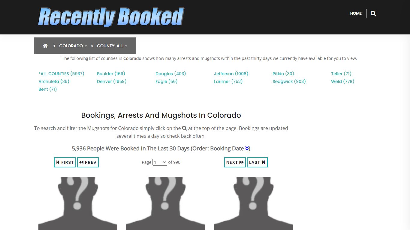 Recent bookings, Arrests, Mugshots in Colorado - Recently Booked